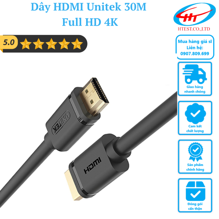 Dây HDMI Unitek 30M Full HD 4K – Hoàng Thịnh