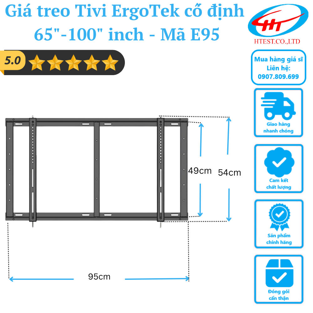 Giá treo TV ErgoTek cố định 65″-100″ inch – Mã E95 – Hoàng Thịnh